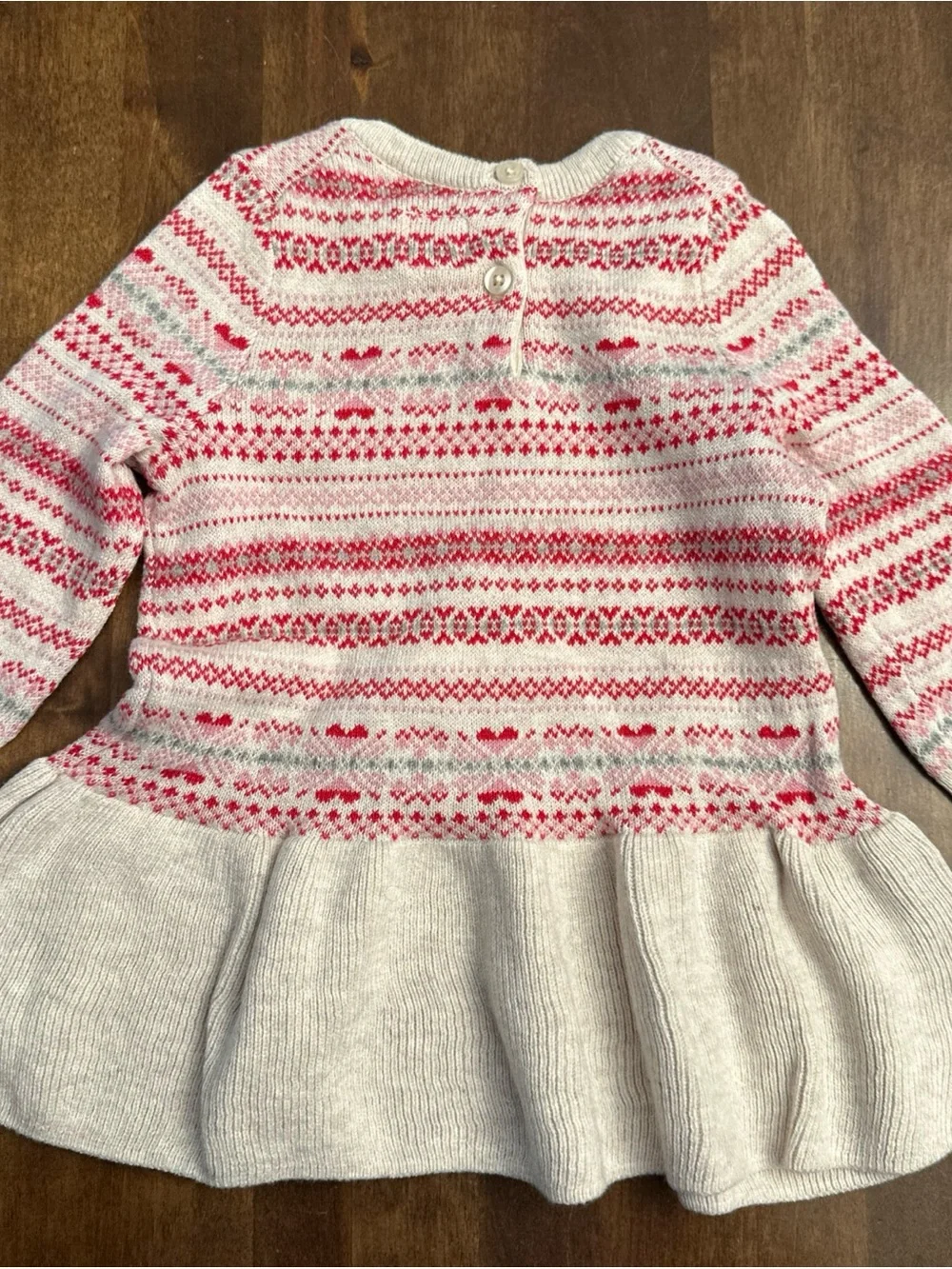 Gap Girls Fair Isle sweater dress size 0-3 months Fall Winter Hearts NEW